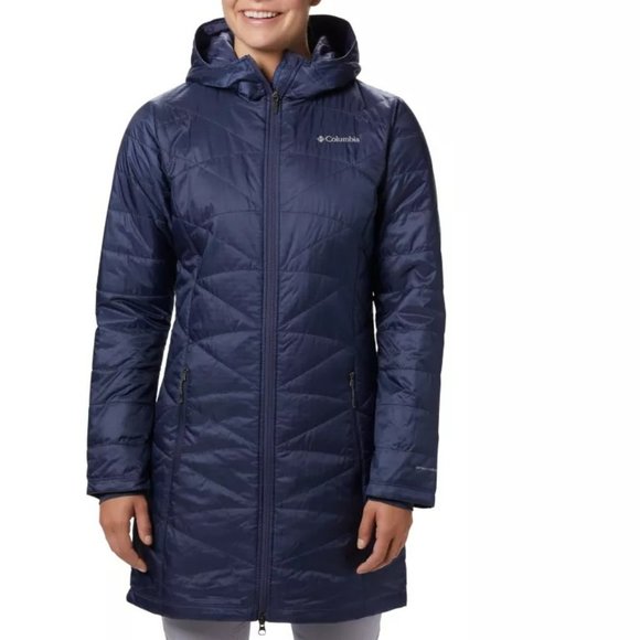 Columbia Women's Mighty Lite Hooded Jacket Navy Blue XS - Picture 1 of 3